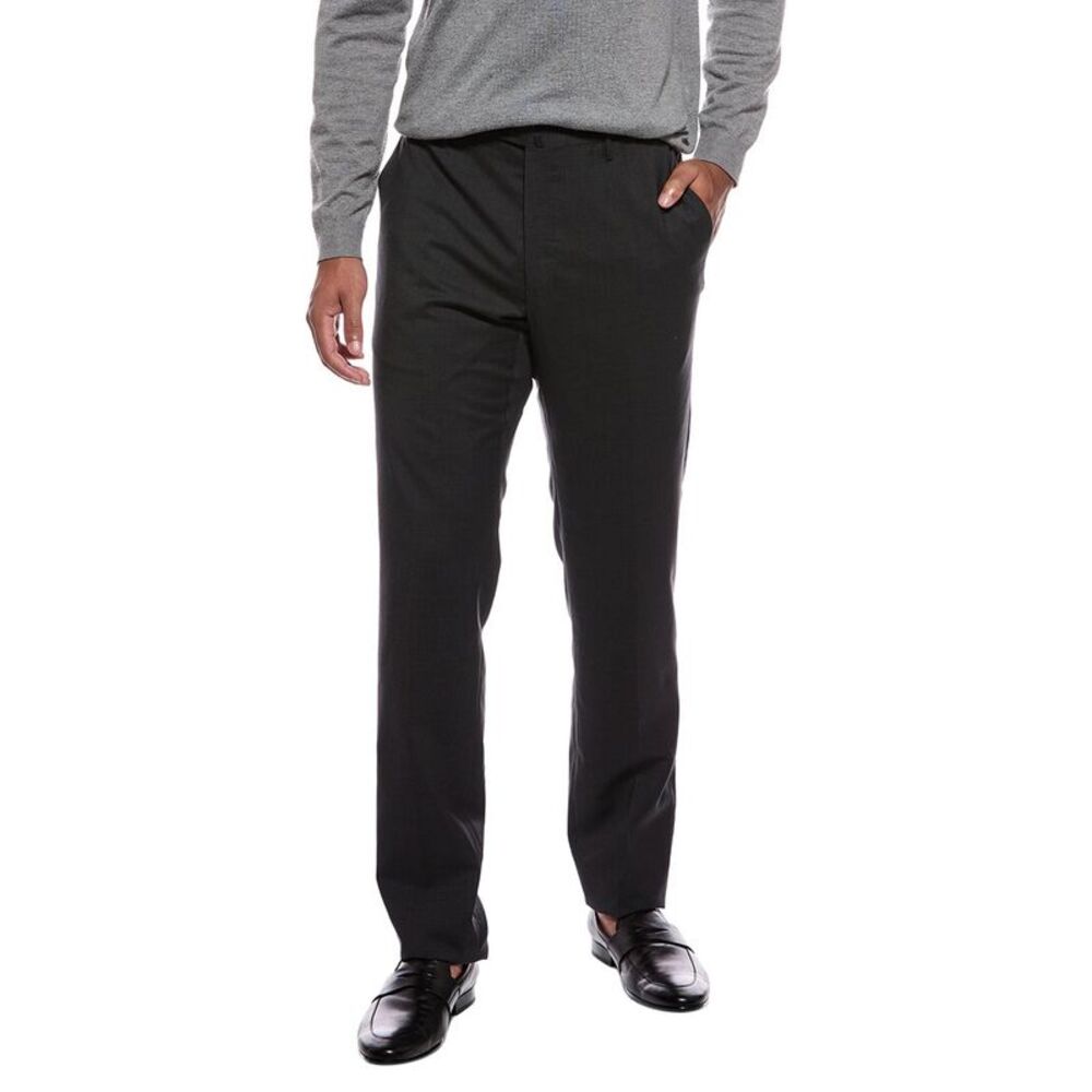 Slowear Mens  Incotex Matty Wool Flat Front Trouser, Gray